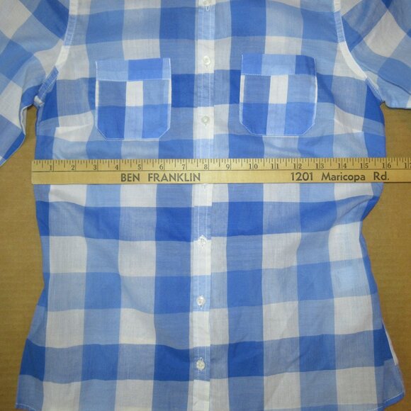 🌟 Aéropostale Blue & White Gingham Button-Up Shirt | Size Small | NWT - Picture 4 of 11
